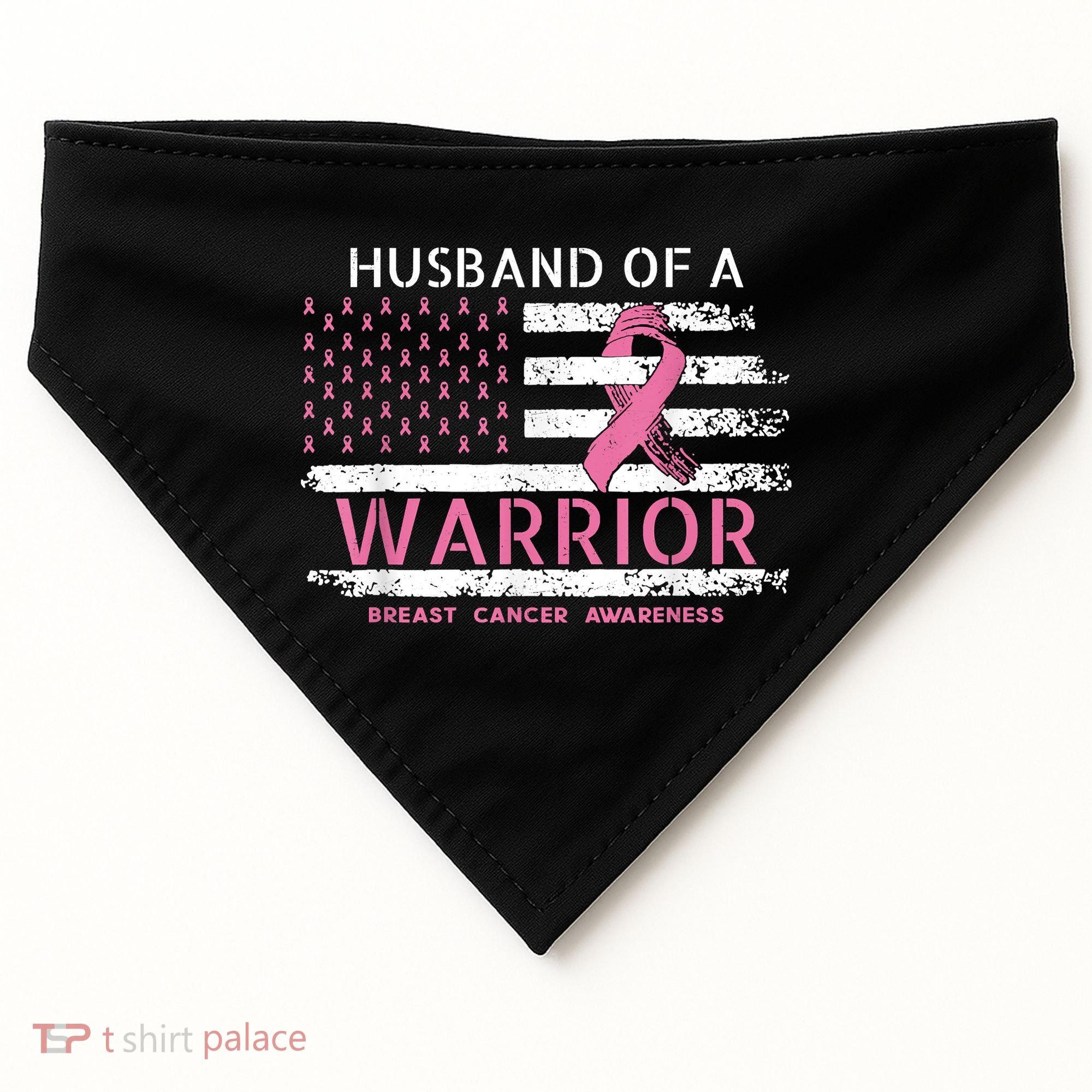 Husband Of A Warrior Breast Cancer Support Squad USA-Made Doggie Bandana