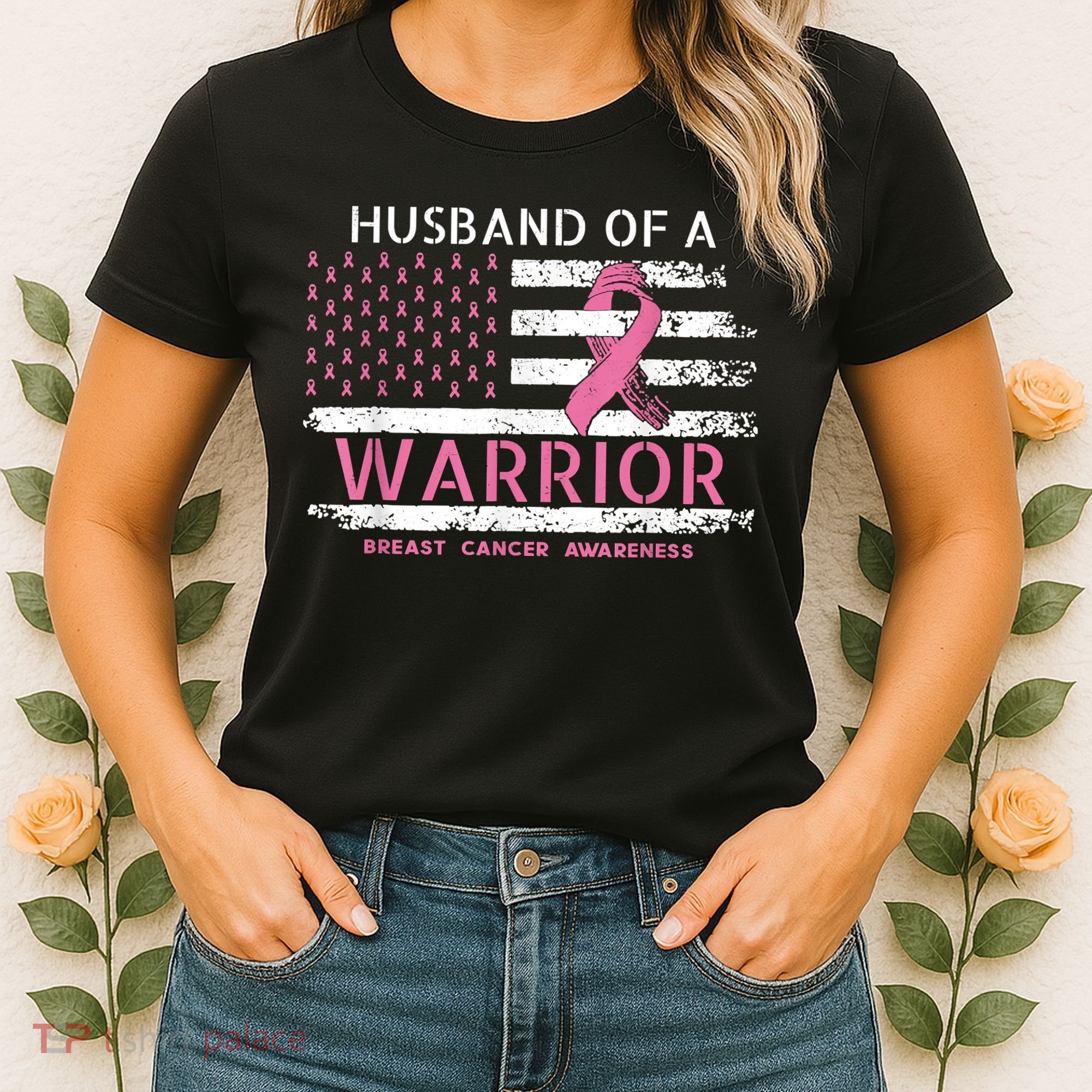Husband Of A Warrior Breast Cancer Support Squad Women's T-Shirt