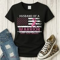 Husband Of A Warrior Breast Cancer Support Squad Women's T-Shirt thumb 3