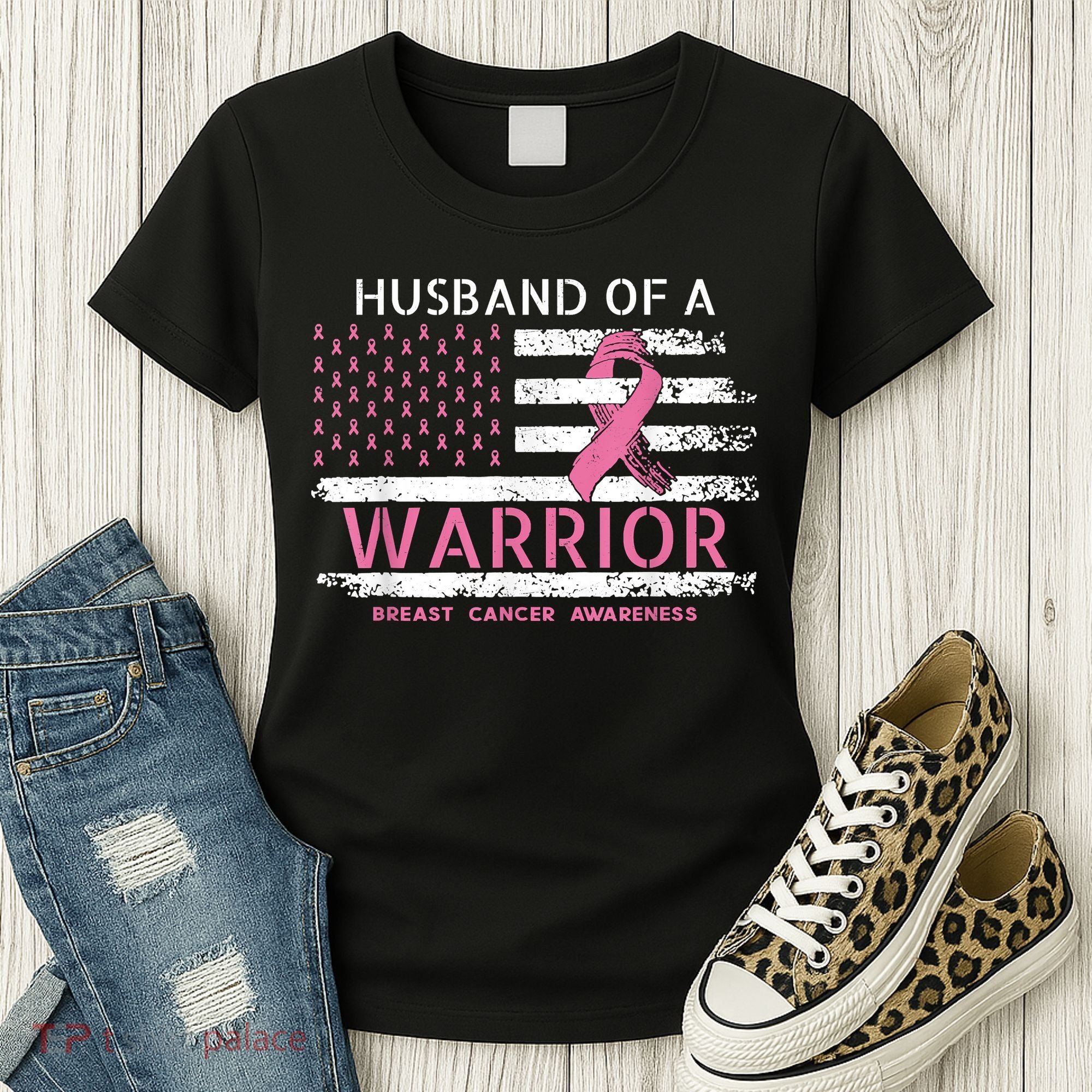 Husband Of A Warrior Breast Cancer Support Squad Women's T-Shirt