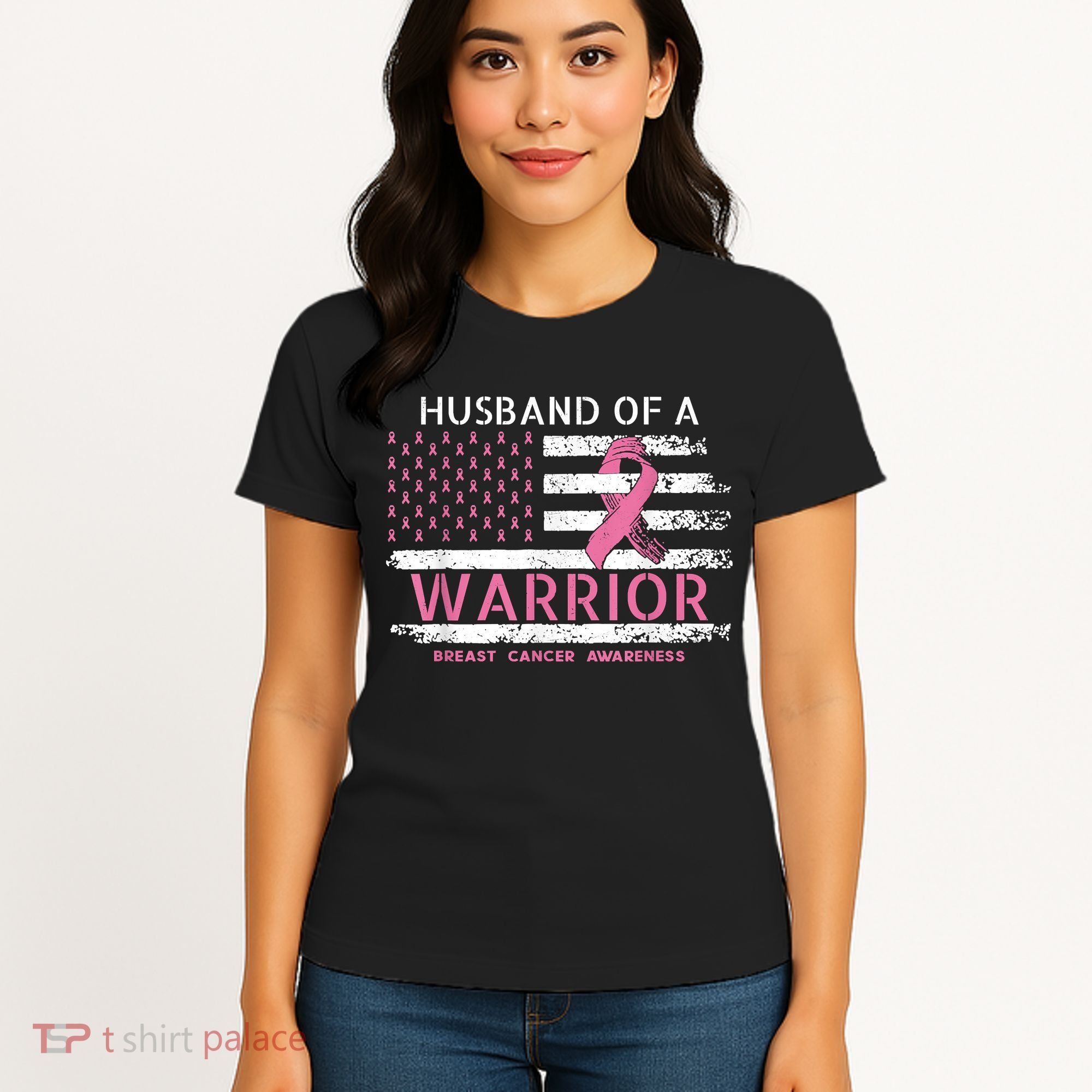Husband Of A Warrior Breast Cancer Support Squad Women's T-Shirt