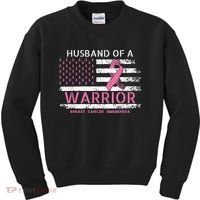 Husband Of A Warrior Breast Cancer Support Squad Kids Sweatshirt thumb 0