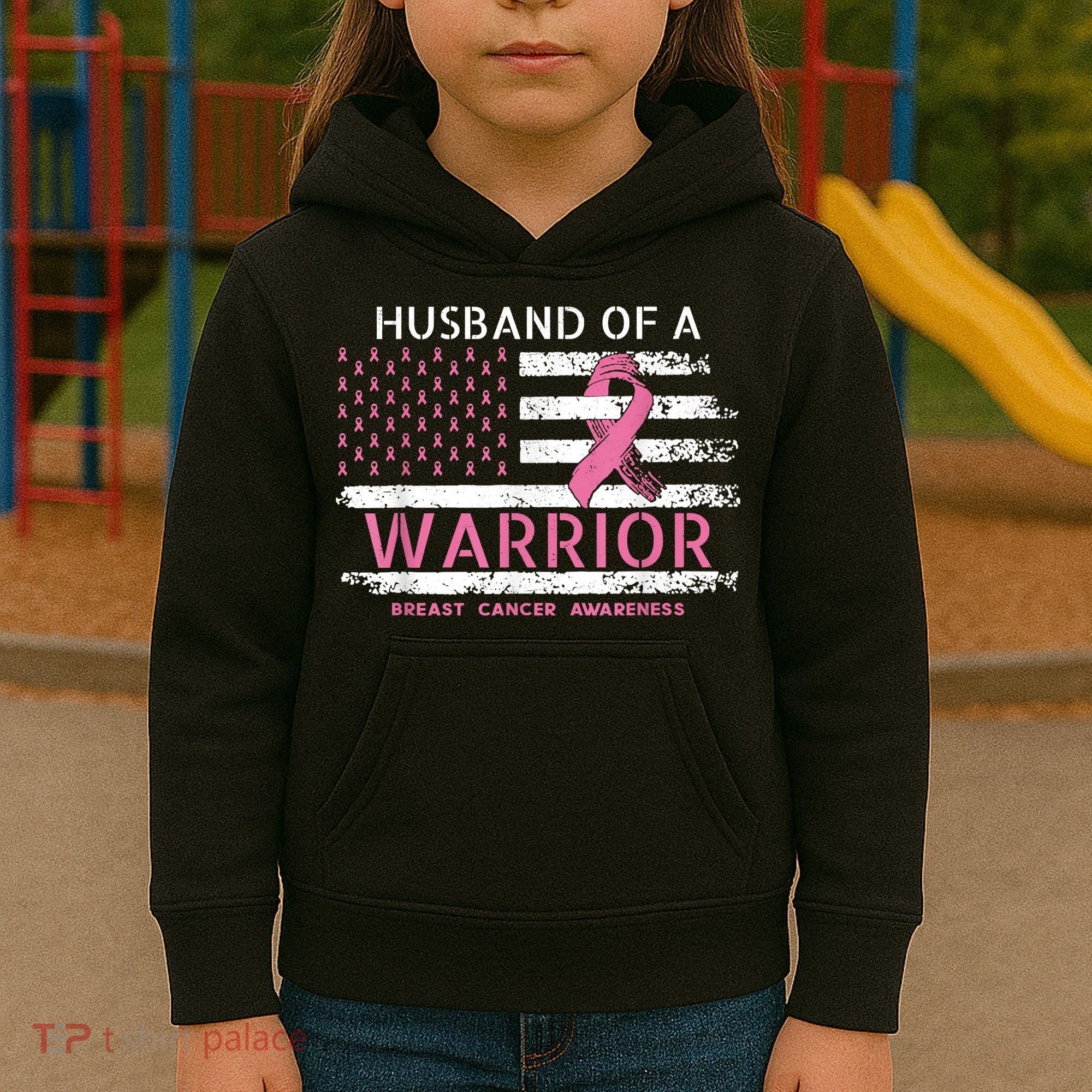Husband Of A Warrior Breast Cancer Support Squad Kids Hoodie