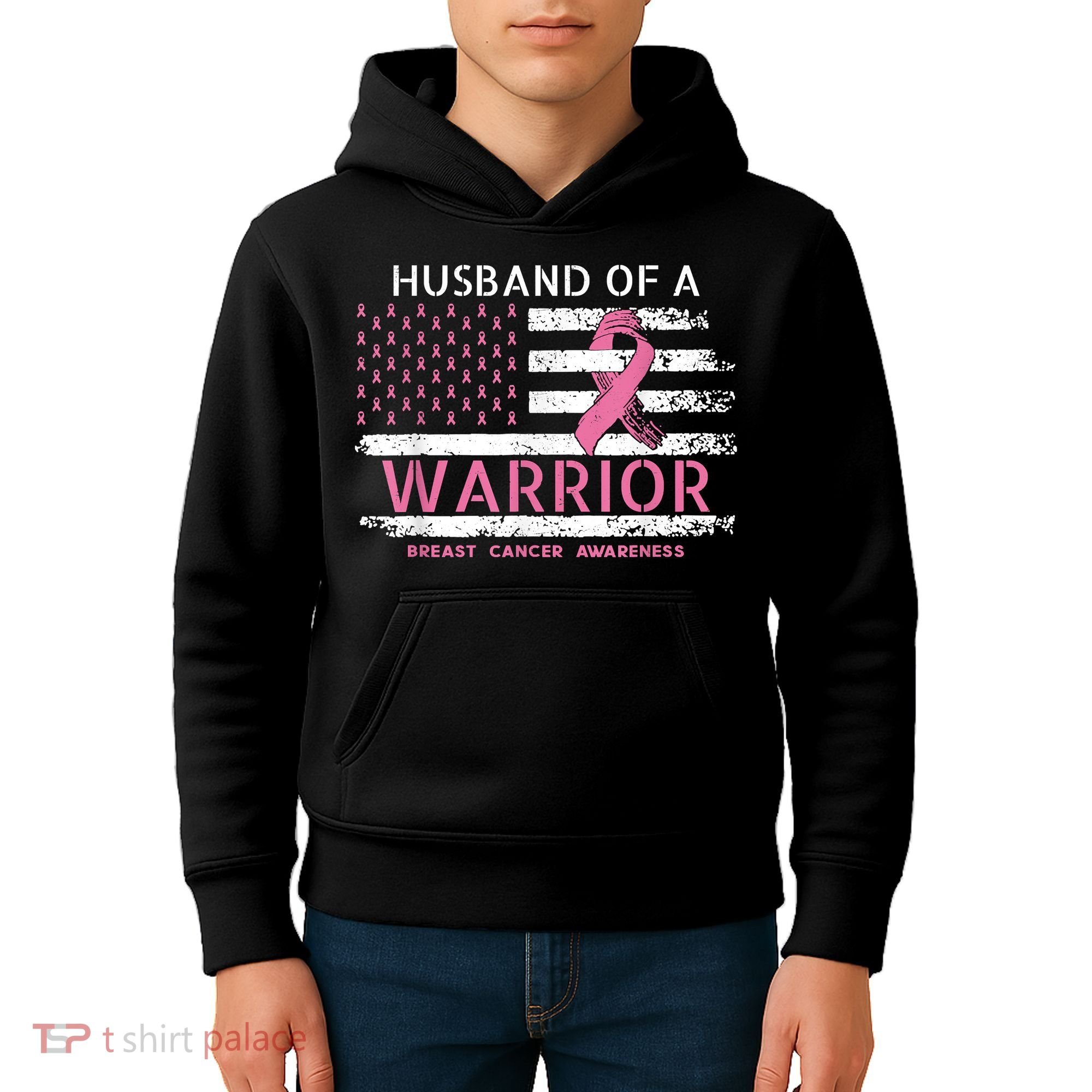 Husband Of A Warrior Breast Cancer Support Squad Kids Hoodie