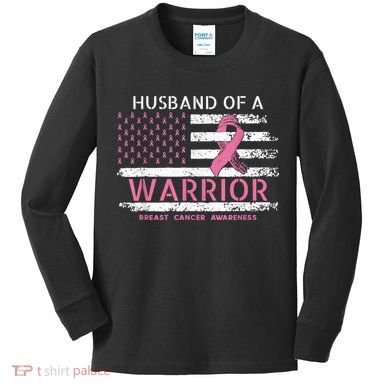 Husband Of A Warrior Breast Cancer Support Squad Kids Long Sleeve Shirt
