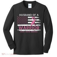 Husband Of A Warrior Breast Cancer Support Squad Kids Long Sleeve Shirt thumb 0