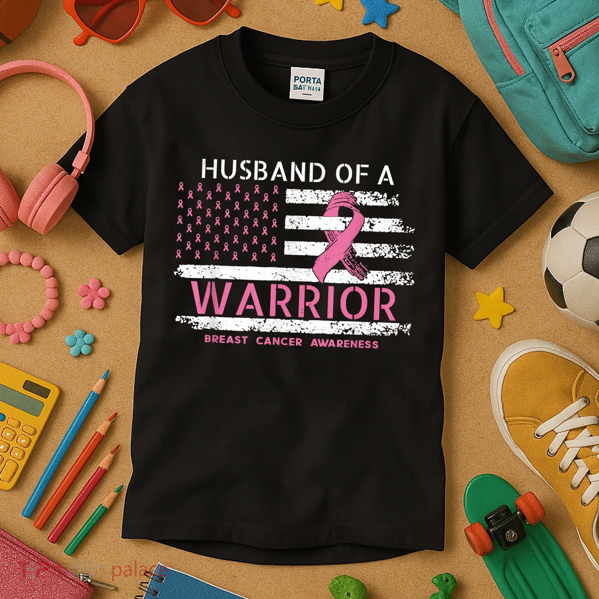 Husband Of A Warrior Breast Cancer Support Squad Kids T-Shirt