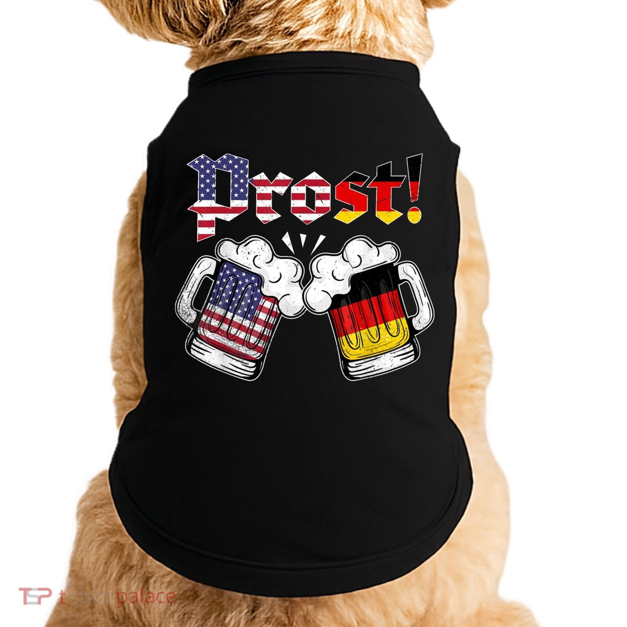Happy Oktoberfest American German Munich Flag Prost Doggie Tank