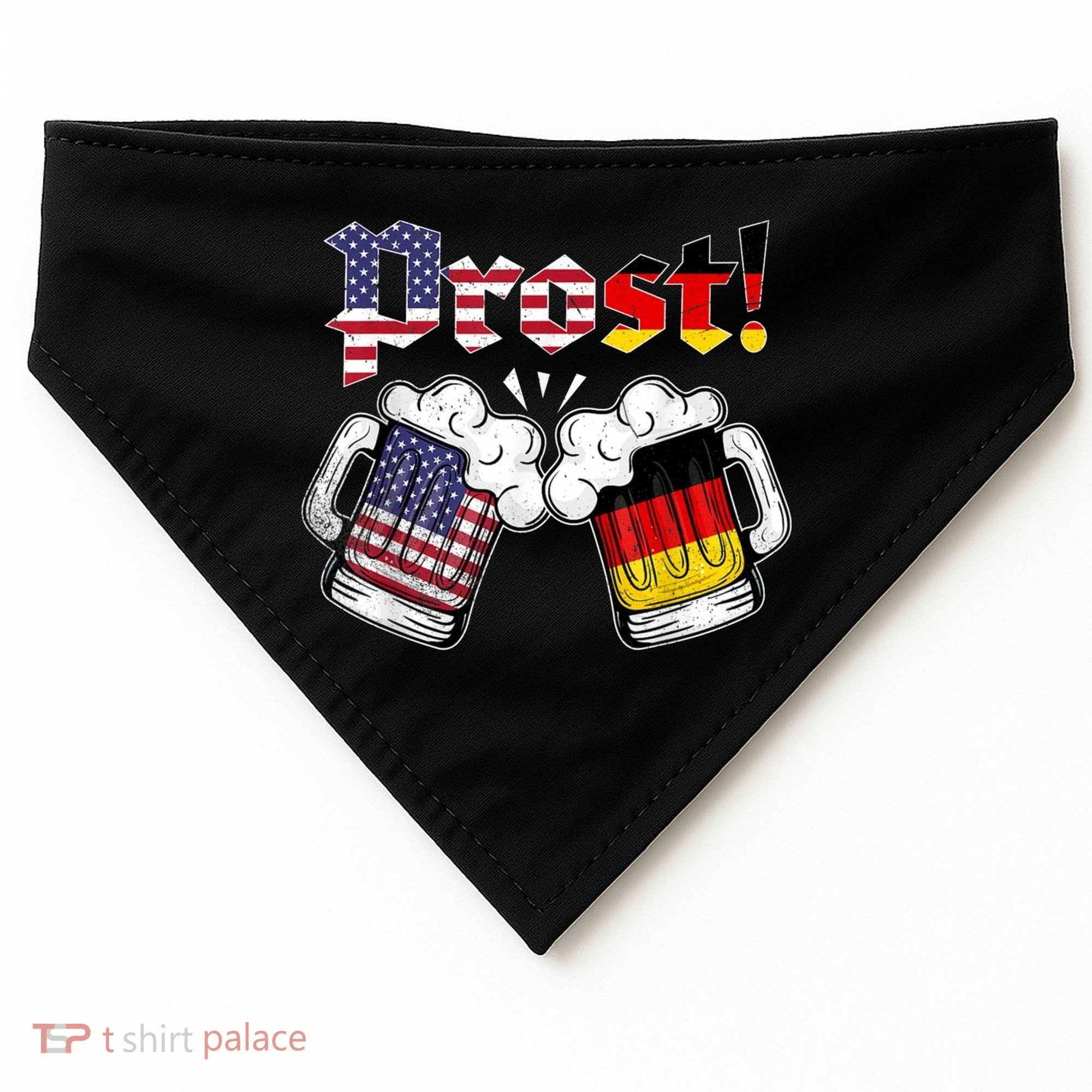 Happy Oktoberfest American German Munich Flag Prost USA-Made Doggie Bandana
