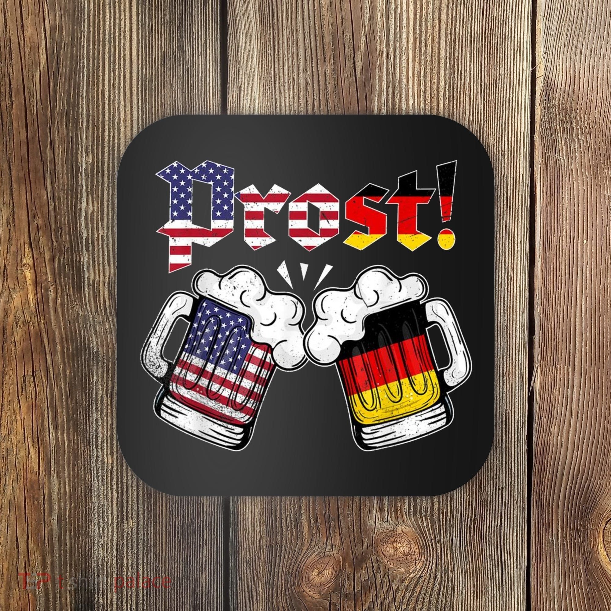 Happy Oktoberfest American German Munich Flag Prost Coaster