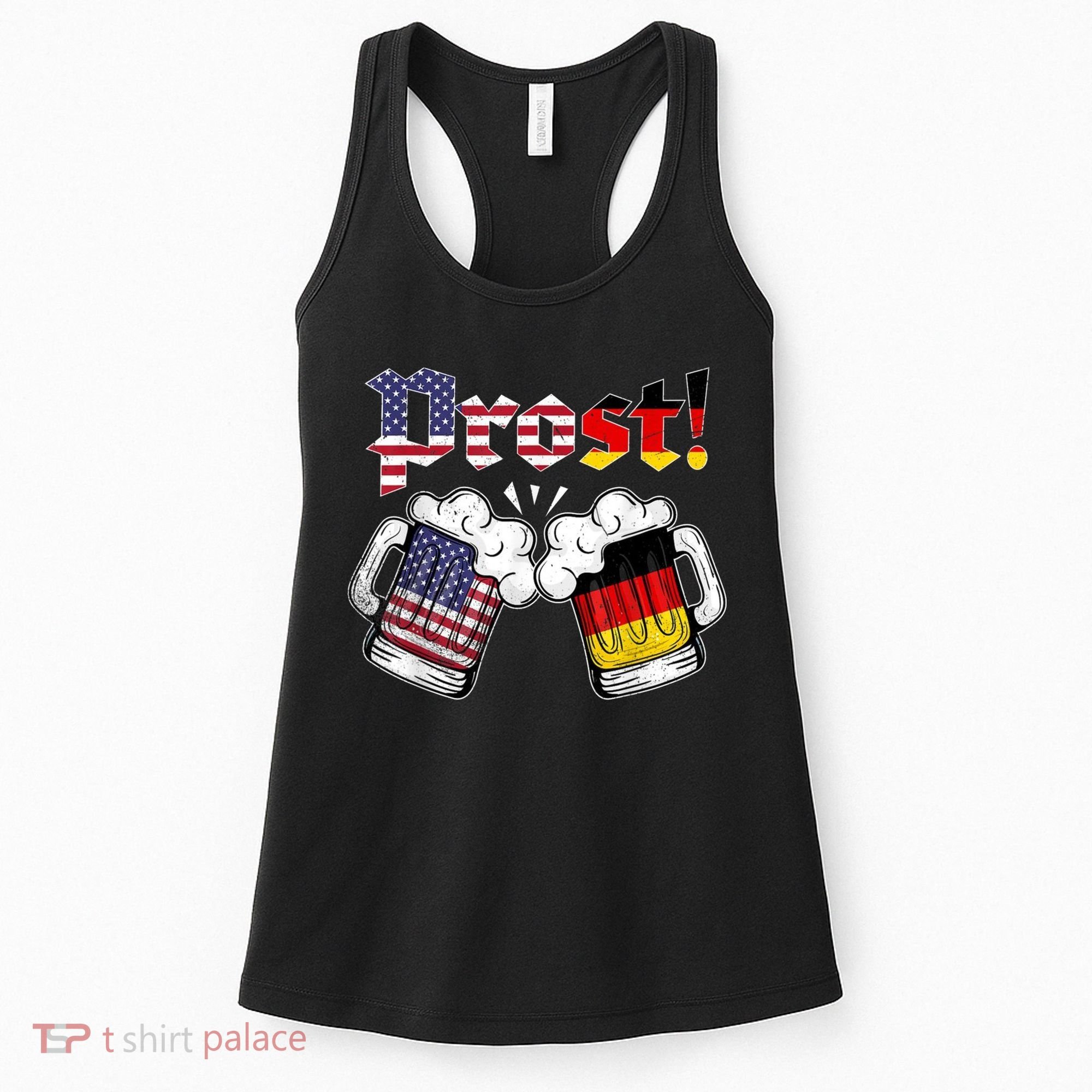 Happy Oktoberfest American German Munich Flag Prost Women's Tank Top