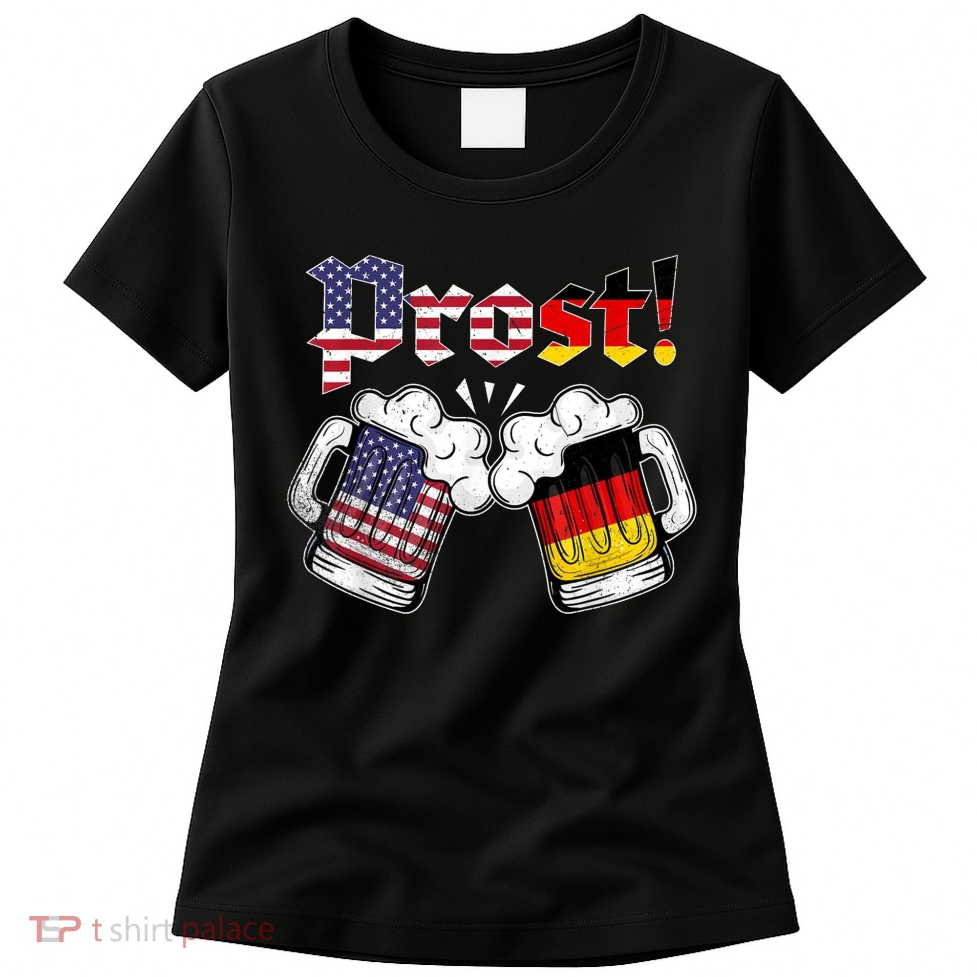 Happy Oktoberfest American German Munich Flag Prost Women's T-Shirt