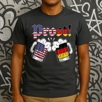 Happy Oktoberfest American German Munich Flag Prost T-Shirt thumb 3
