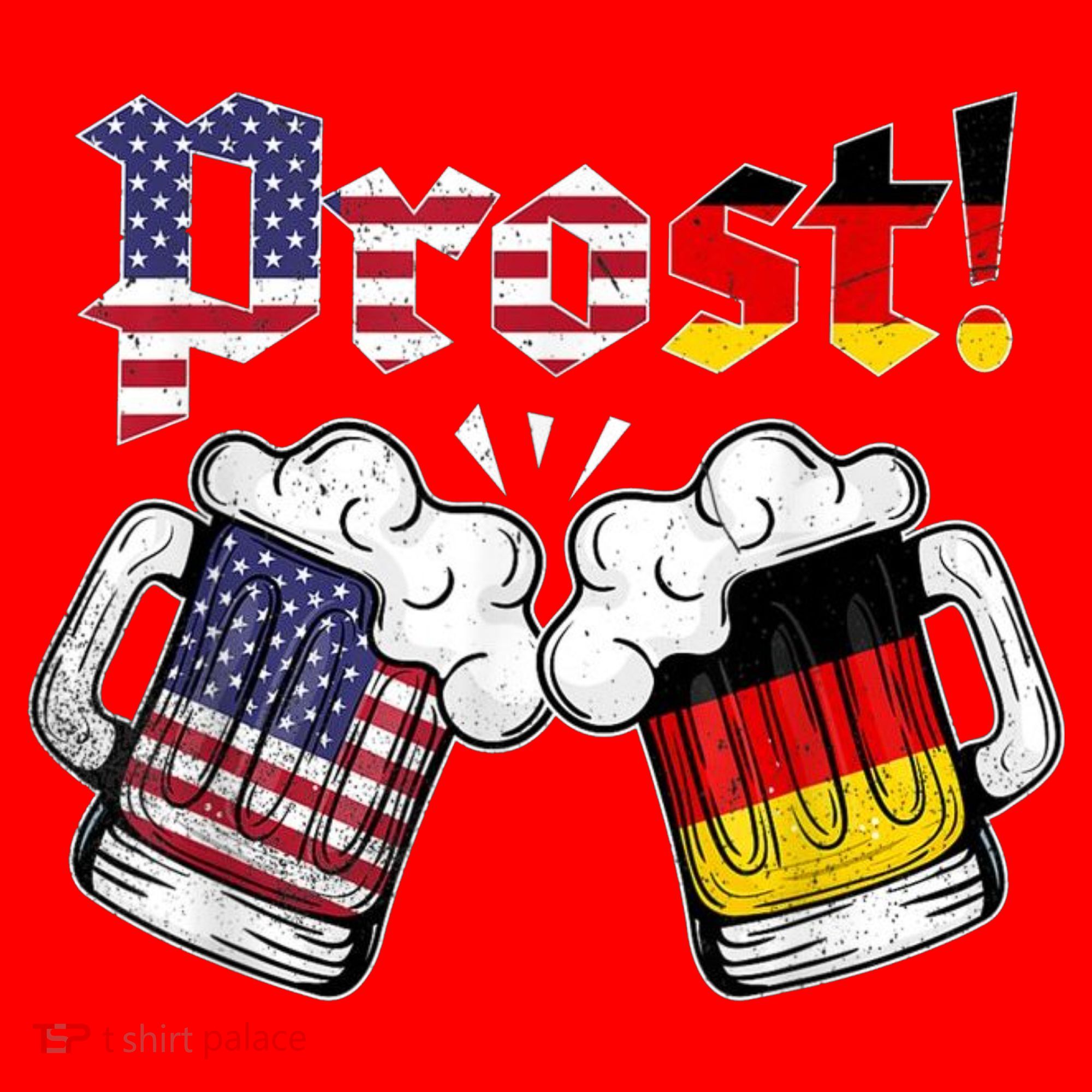 Happy Oktoberfest American German Munich Flag Prost Santa Hat