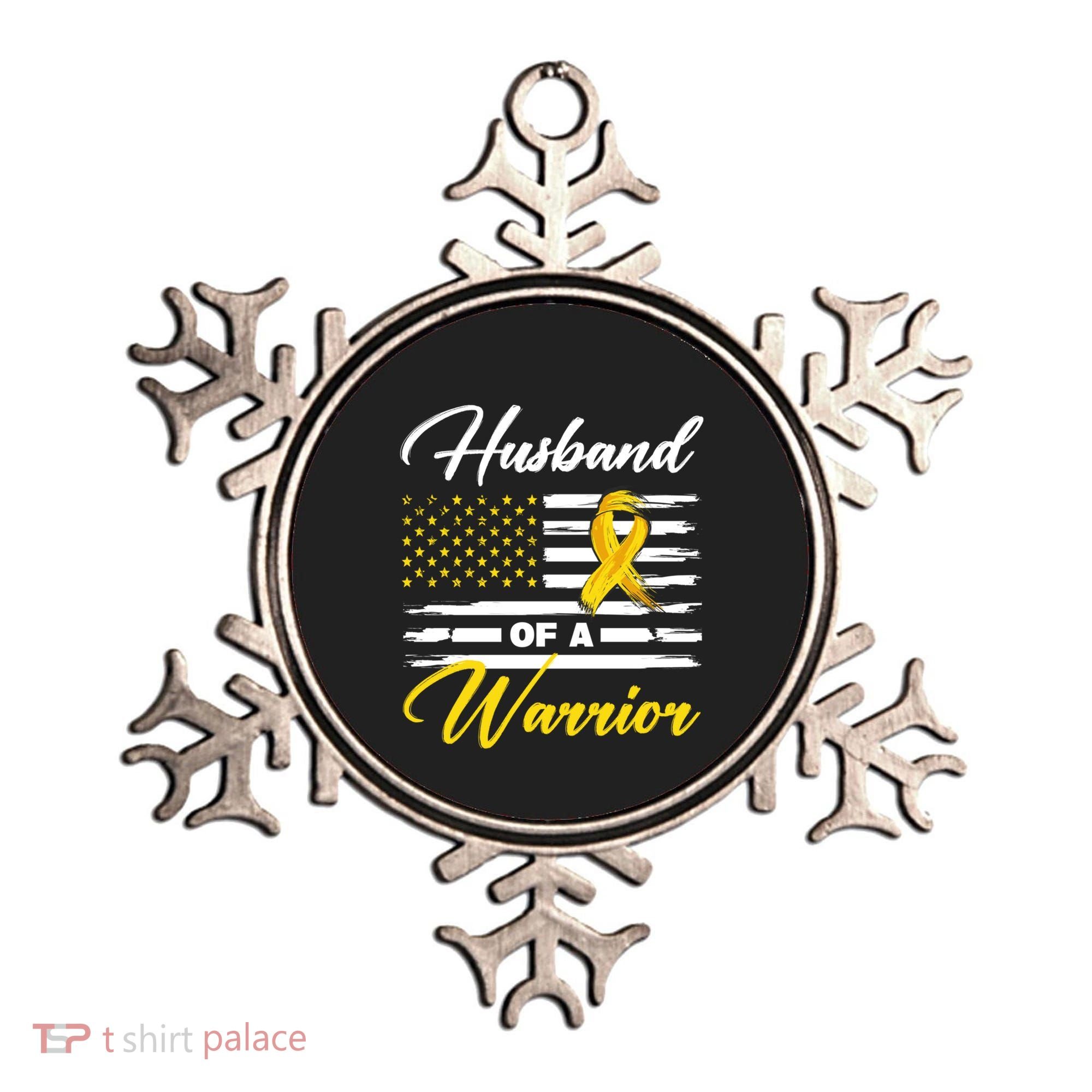 Husband Of A Warrior Usa Flag Ewing Sarcoma Cancer Awareness Gift Ornament