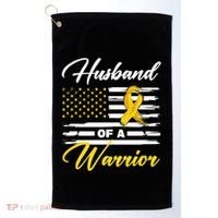 Husband Of A Warrior Usa Flag Ewing Sarcoma Cancer Awareness Gift Golf Towel thumb 0