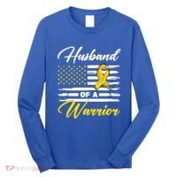 Husband Of A Warrior Usa Flag Ewing Sarcoma Cancer Awareness Gift Long Sleeve Shirt thumb 0