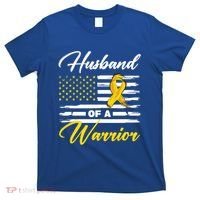 Husband Of A Warrior Usa Flag Ewing Sarcoma Cancer Awareness Gift T-Shirt thumb 0