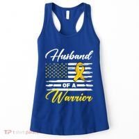 Husband Of A Warrior Usa Flag Ewing Sarcoma Cancer Awareness Gift Women's Tank Top thumb 0