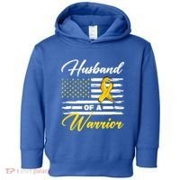 Husband Of A Warrior Usa Flag Ewing Sarcoma Cancer Awareness Gift Toddler Hoodie thumb 0