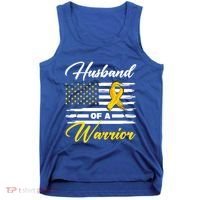 Husband Of A Warrior Usa Flag Ewing Sarcoma Cancer Awareness Gift Tank Top thumb 0
