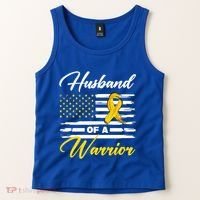 Husband Of A Warrior Usa Flag Ewing Sarcoma Cancer Awareness Gift Tank Top thumb 2