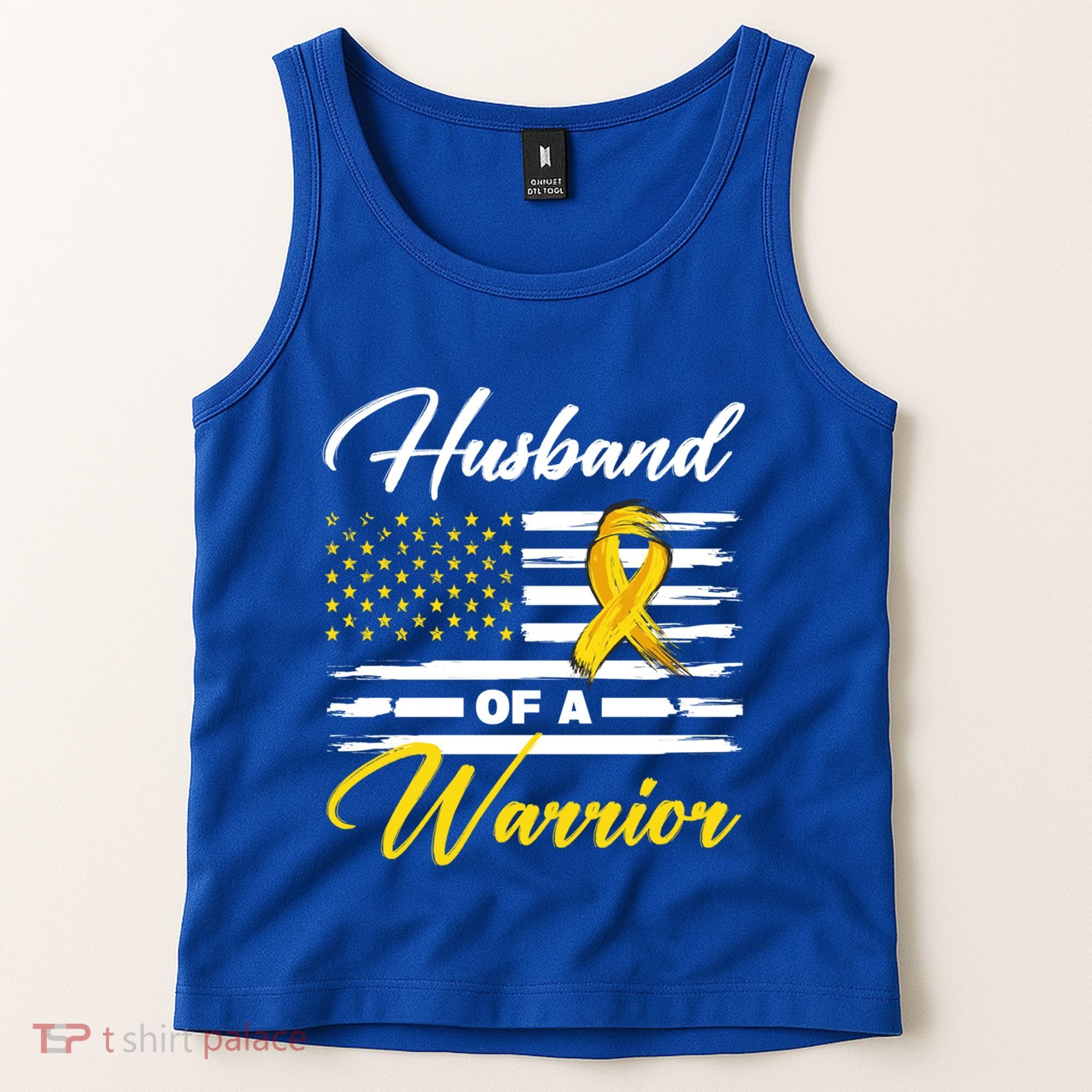Husband Of A Warrior Usa Flag Ewing Sarcoma Cancer Awareness Gift Tank Top