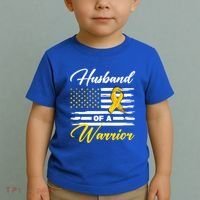 Husband Of A Warrior Usa Flag Ewing Sarcoma Cancer Awareness Gift Toddler T-Shirt thumb 2