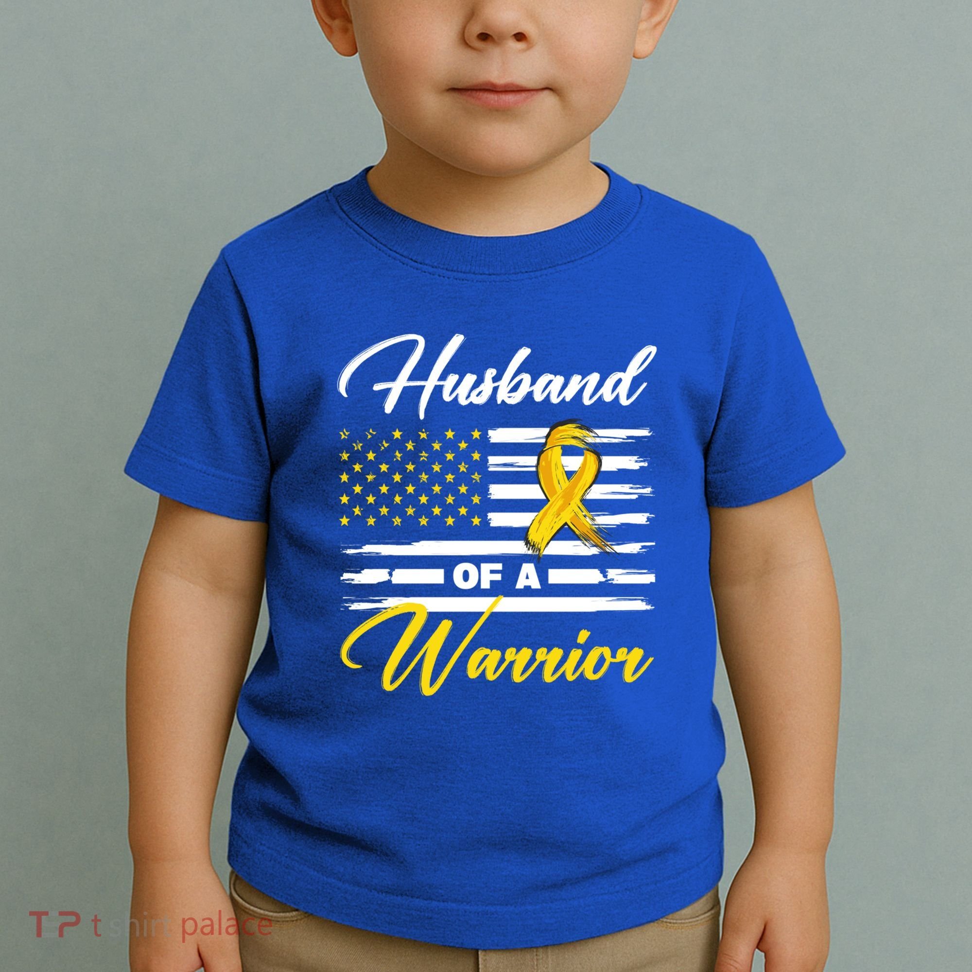 Husband Of A Warrior Usa Flag Ewing Sarcoma Cancer Awareness Gift Toddler T-Shirt