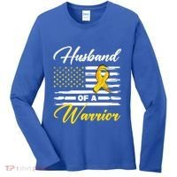 Husband Of A Warrior Usa Flag Ewing Sarcoma Cancer Awareness Gift Women's Long Sleeve Shirt thumb 0