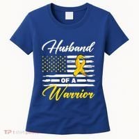 Husband Of A Warrior Usa Flag Ewing Sarcoma Cancer Awareness Gift Women's T-Shirt thumb 0