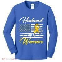 Husband Of A Warrior Usa Flag Ewing Sarcoma Cancer Awareness Gift Kids Long Sleeve Shirt thumb 0