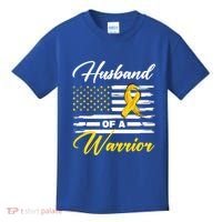 Husband Of A Warrior Usa Flag Ewing Sarcoma Cancer Awareness Gift Kids T-Shirt thumb 0