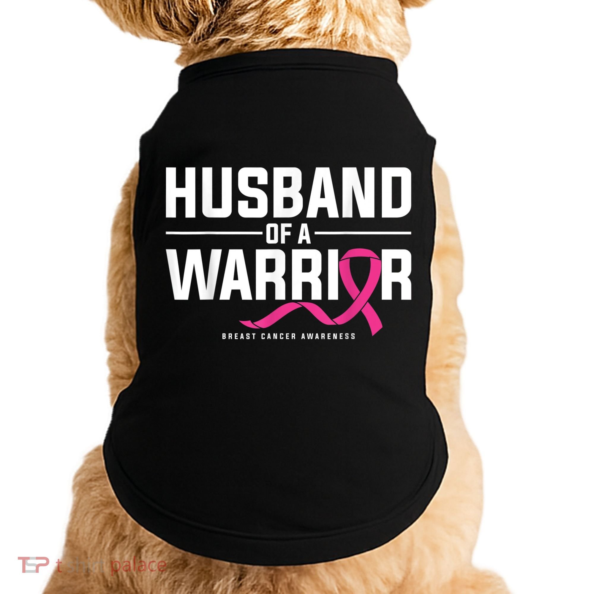 Husband Of A Warrior Breast Cancer Awareness Doggie Tank