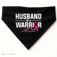 Husband Of A Warrior Breast Cancer Awareness USA-Made Doggie Bandana thumb 0