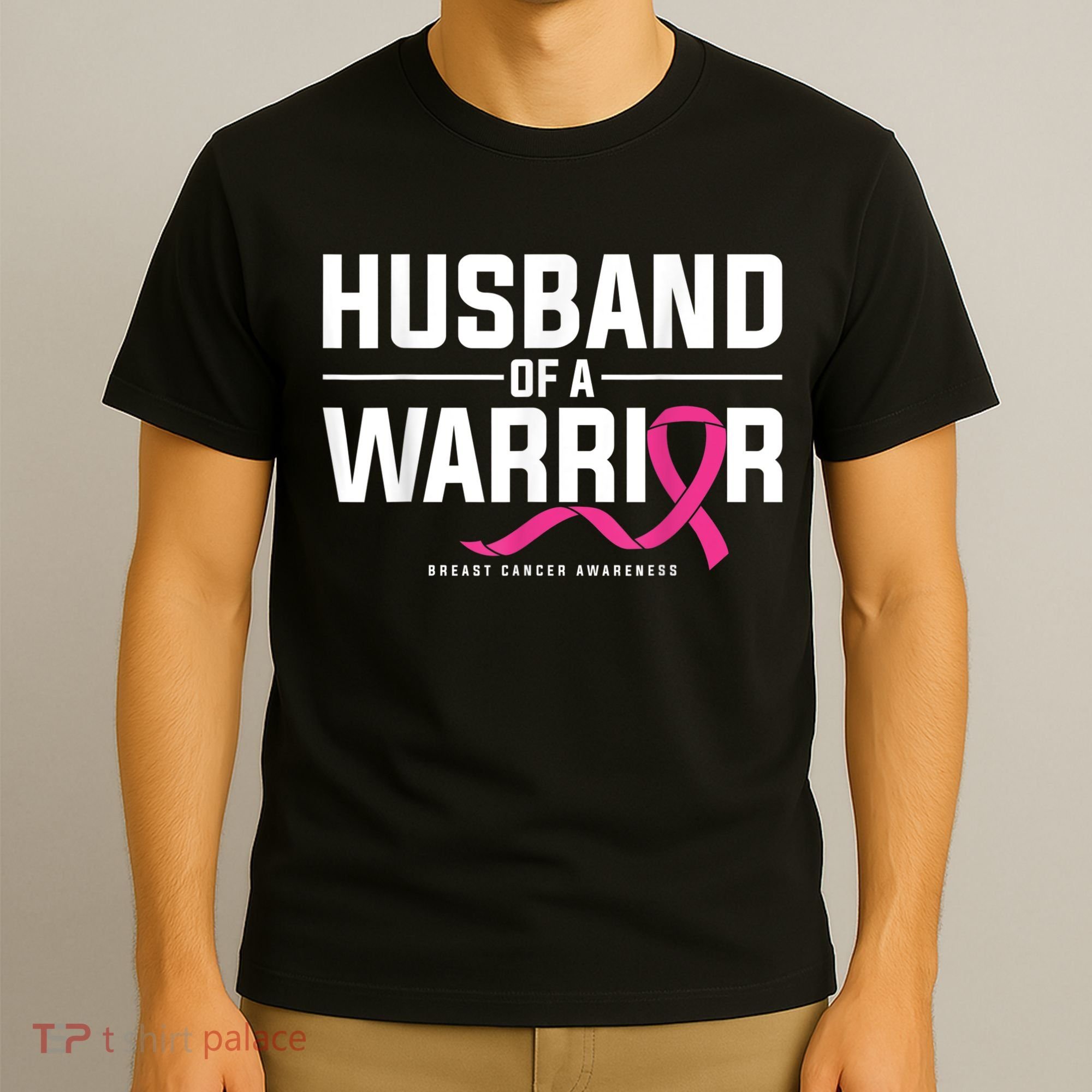 Husband Of A Warrior Breast Cancer Awareness T-Shirt