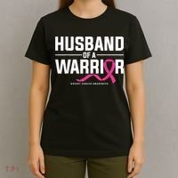 Husband Of A Warrior Breast Cancer Awareness T-Shirt thumb 4