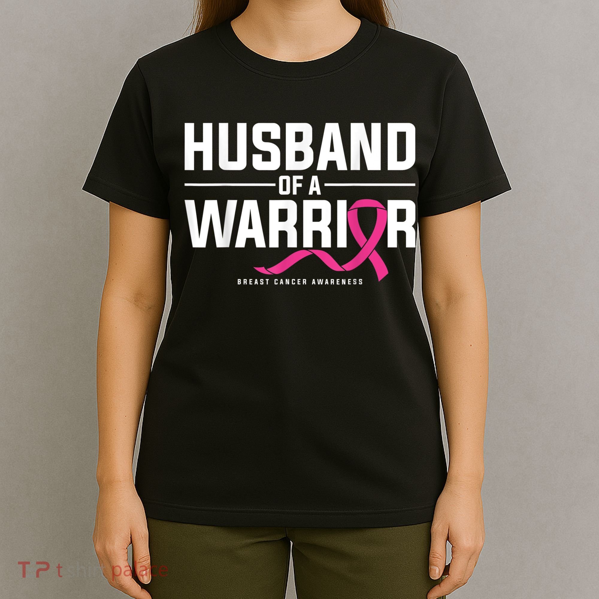Husband Of A Warrior Breast Cancer Awareness T-Shirt