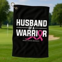 Husband Of A Warrior Breast Cancer Awareness Golf Towel thumb 1