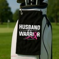 Husband Of A Warrior Breast Cancer Awareness Golf Towel thumb 2