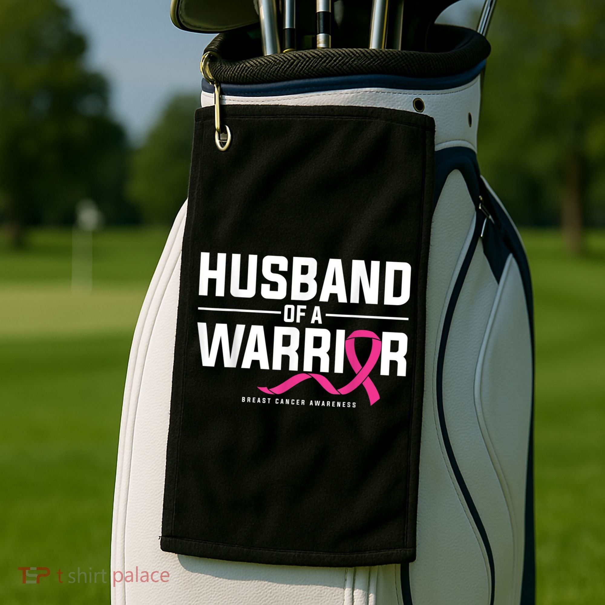 Husband Of A Warrior Breast Cancer Awareness Golf Towel