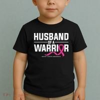 Husband Of A Warrior Breast Cancer Awareness Toddler T-Shirt thumb 2