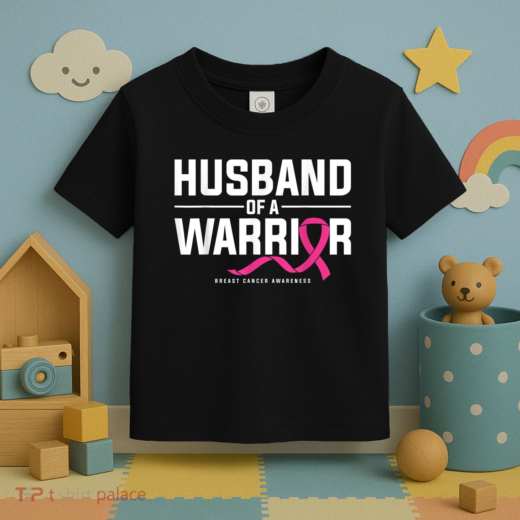 Husband Of A Warrior Breast Cancer Awareness Toddler T-Shirt