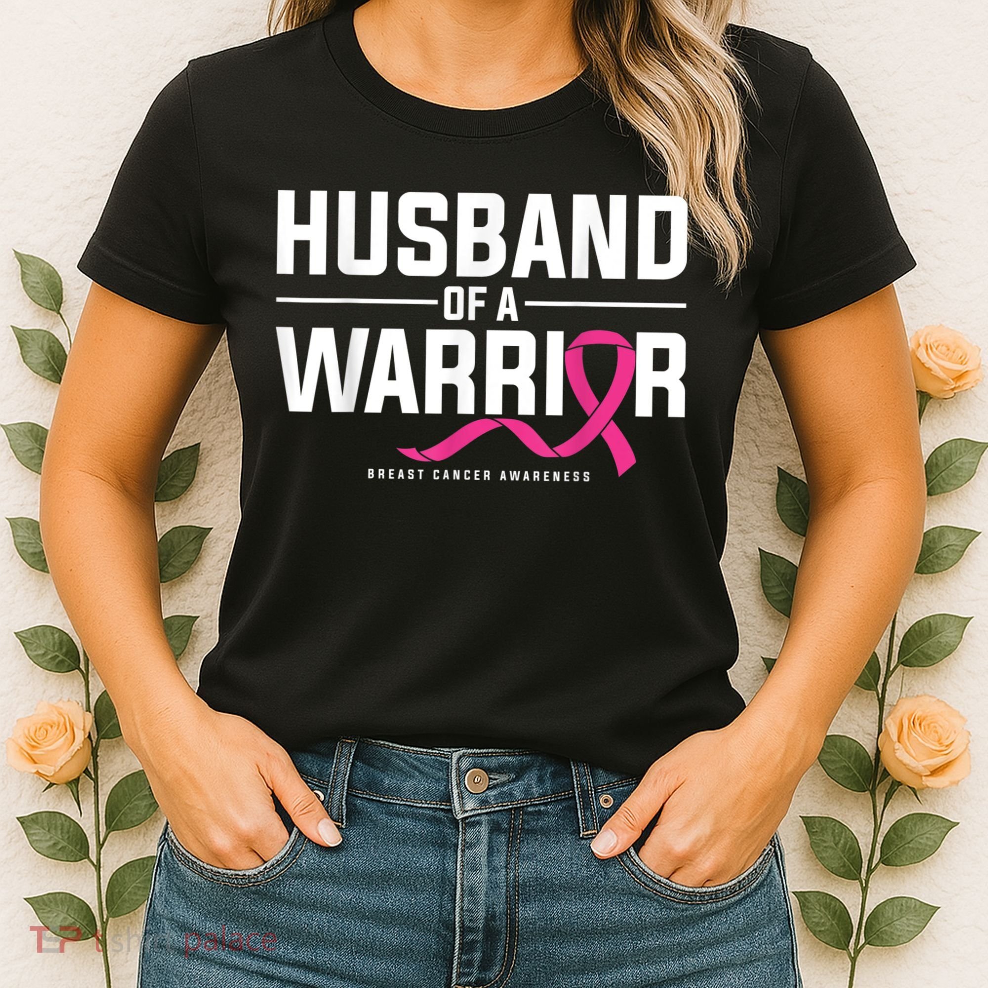 Husband Of A Warrior Breast Cancer Awareness Women's T-Shirt