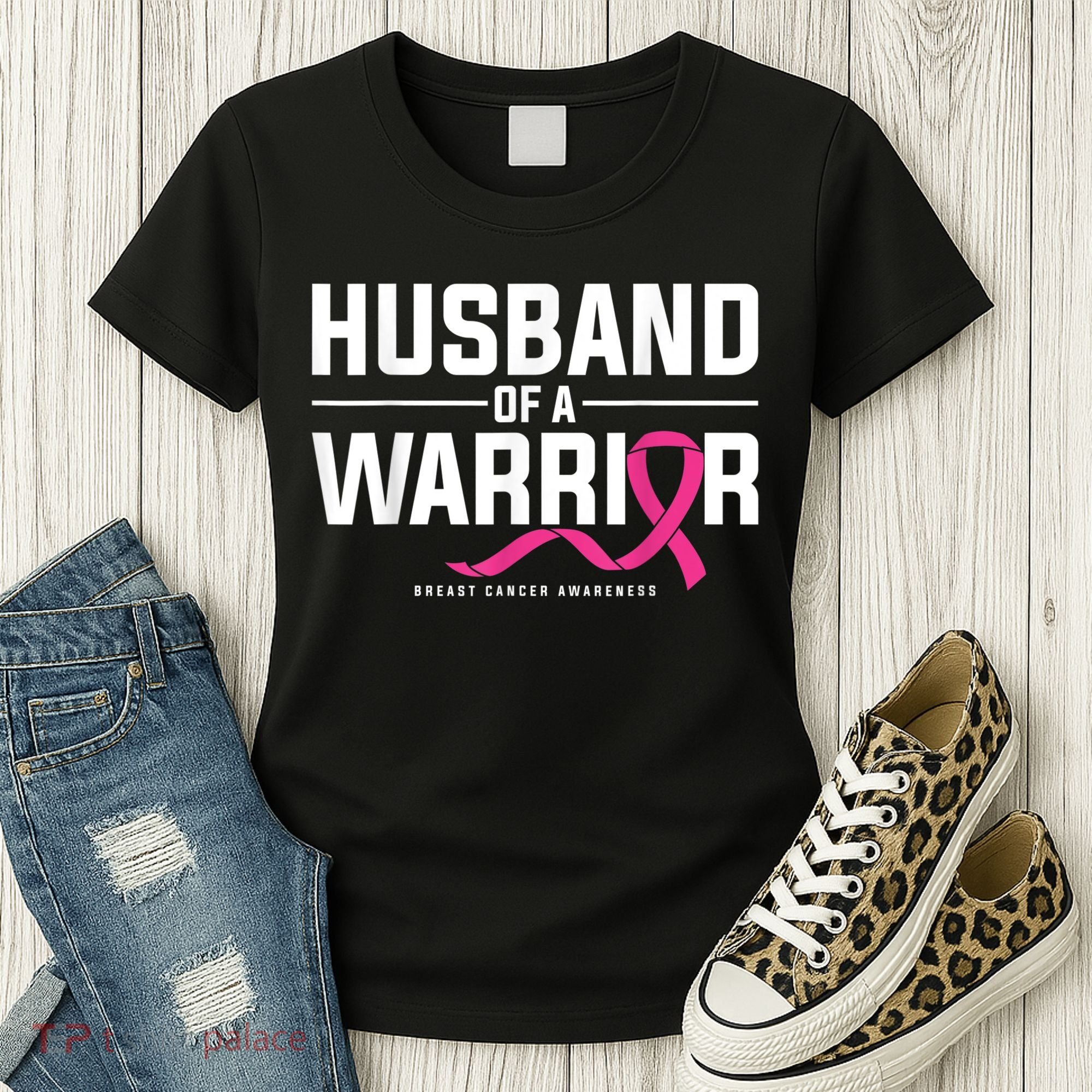 Husband Of A Warrior Breast Cancer Awareness Women's T-Shirt