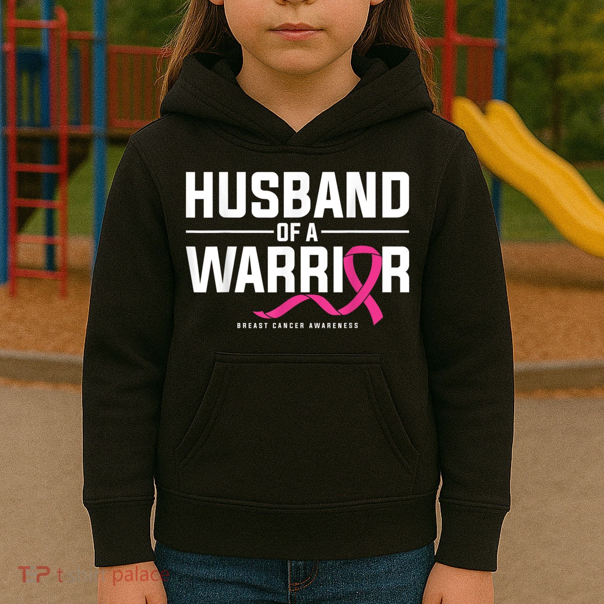Husband Of A Warrior Breast Cancer Awareness Kids Hoodie