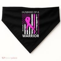 Husband Of A Warrior Breast Cancer Awareness USA-Made Doggie Bandana thumb 0