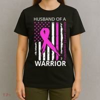 Husband Of A Warrior Breast Cancer Awareness T-Shirt thumb 4