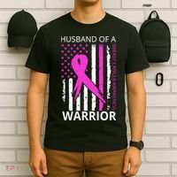 Husband Of A Warrior Breast Cancer Awareness T-Shirt thumb 6