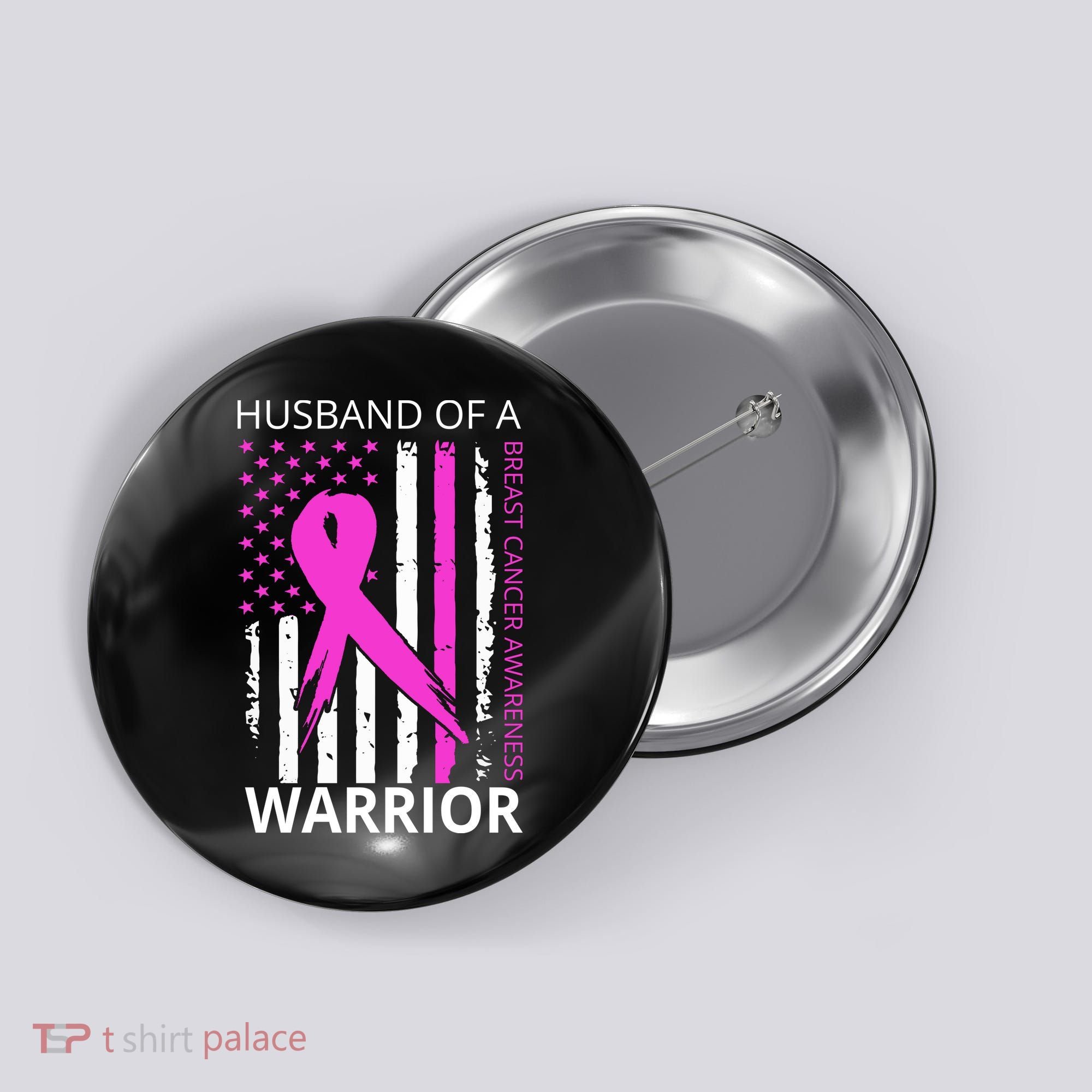 Husband Of A Warrior Breast Cancer Awareness Button